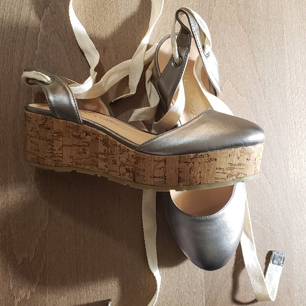 Platform Silver Sandals - Espadrille Luiza Barcelos